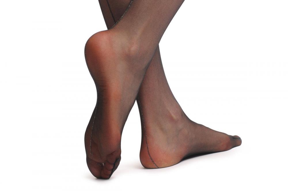 Liss Kiss Transparent Black With Black & Silver Lurex Back Seam - Tights