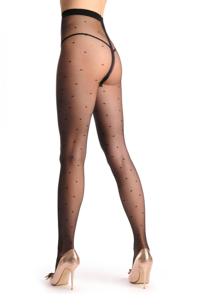 Liss Kiss Transparent Black With Little Opaque Hearts 20 Denier - Tights