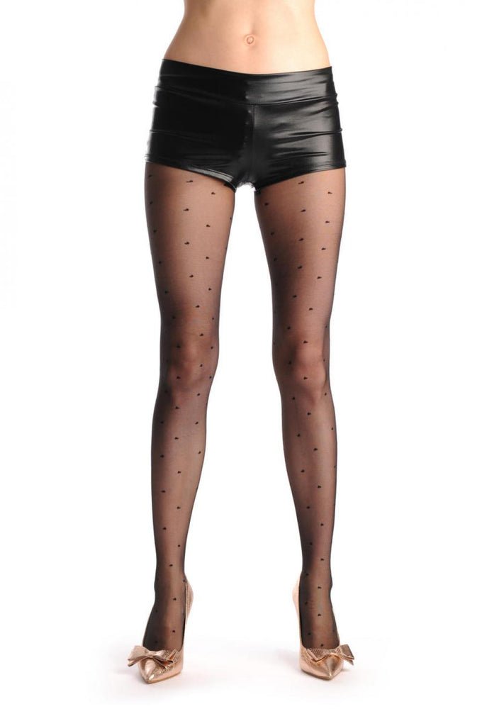liss kiss Transparent Black With Little Opaque Hearts 20 Denier - Tights