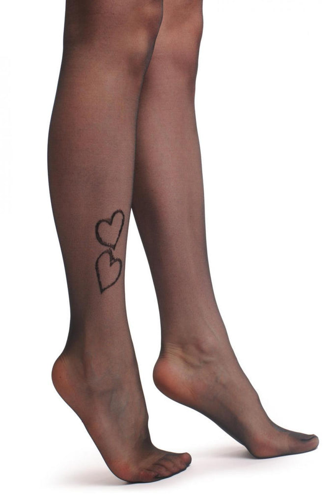 Liss Kiss Transparent With Two Hearts Above Ankle 20 Den - Tights