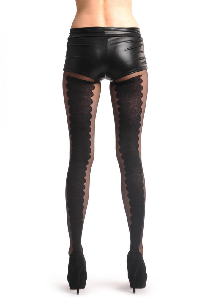 Liss Kiss Transparent With Wide Floral Waved Back Seam 20 Den - Tights