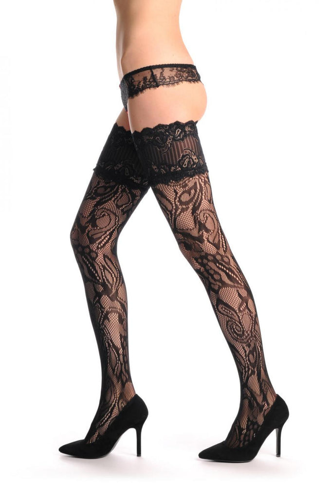 Liss Kiss Tulip Flowers With Tulip Garter Fishnet - Hold Ups
