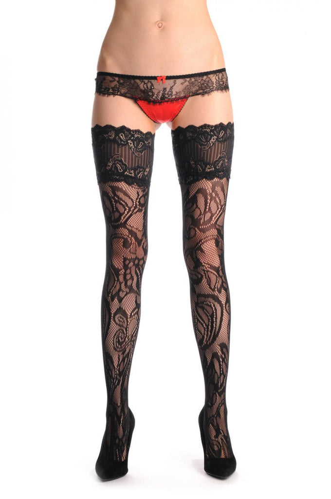 Liss Kiss Tulip Flowers With Tulip Garter Fishnet - Hold Ups