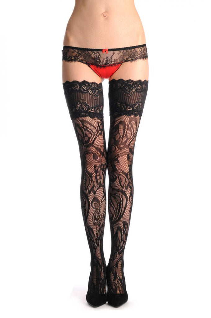 liss kiss Tulip Flowers With Tulip Garter Fishnet - Hold Ups