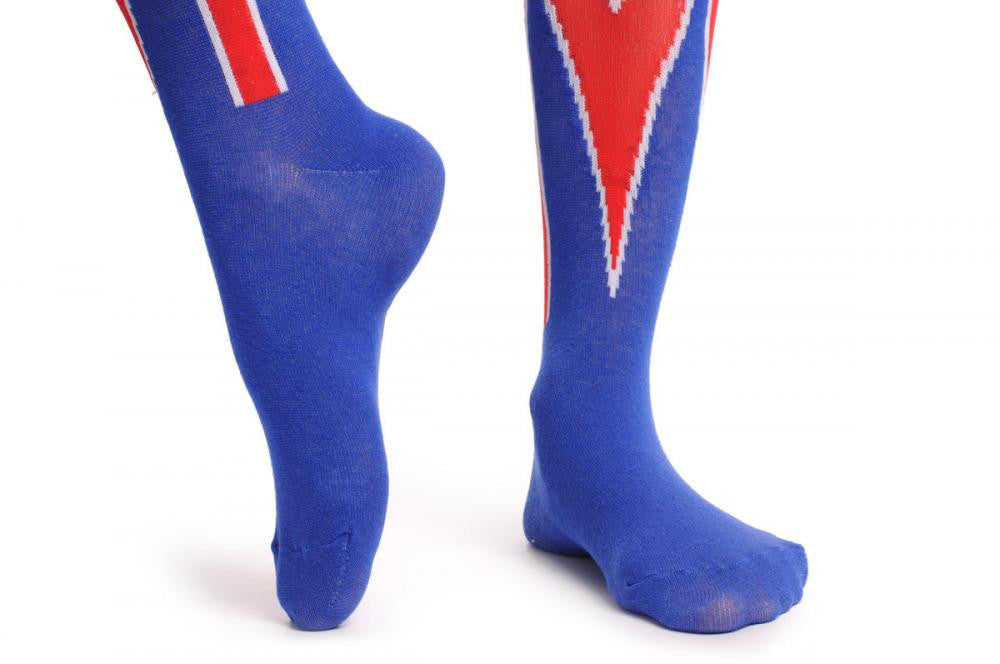 Liss Kiss Union Jack Warm Winter Cotton - Over The Knee Socks