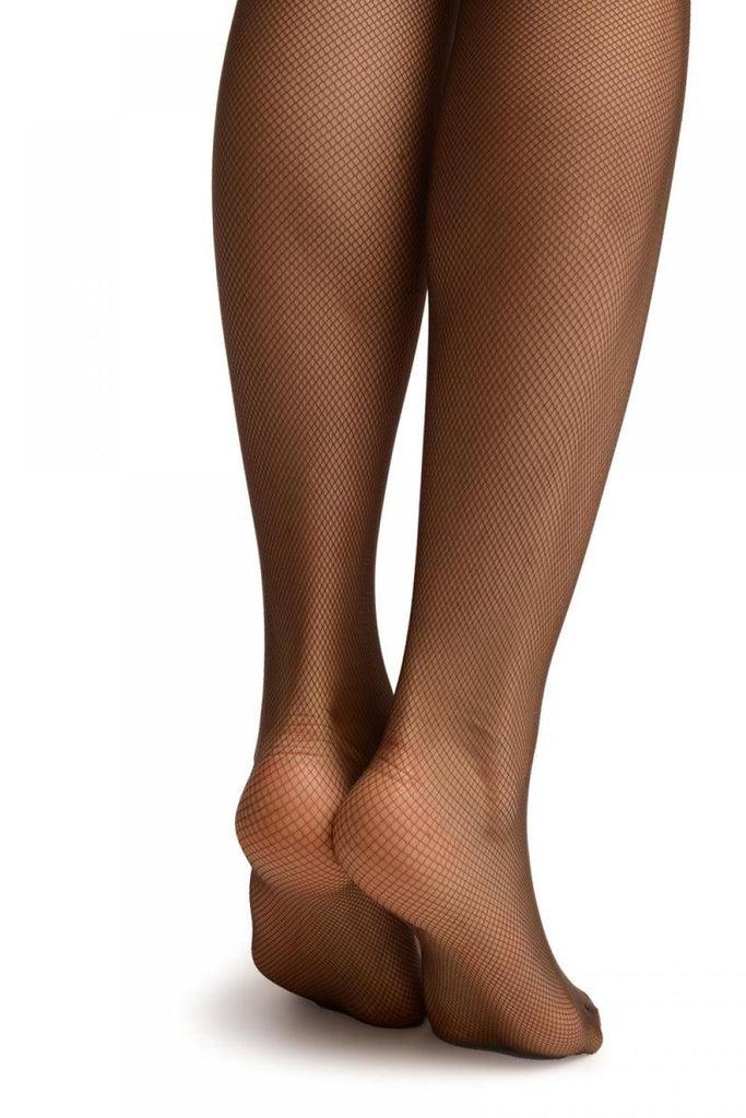 Liss Kiss Very Dark Grey Luxurious Small Mesh Fishnet Tights - Tights
