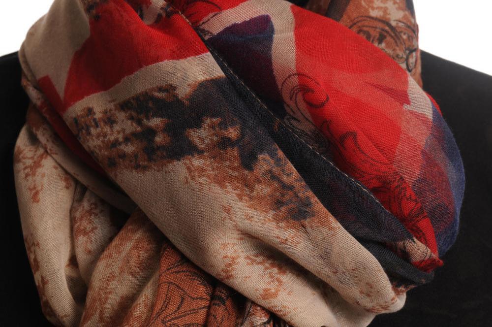 Liss Kiss Vintage British Flag With Skulls Unisex Scarf & Beach Sarong - Scarf
