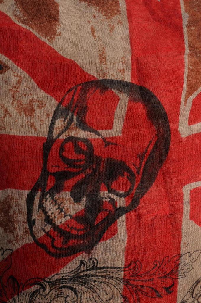 Liss Kiss Vintage British Flag With Skulls Unisex Scarf & Beach Sarong - Scarf