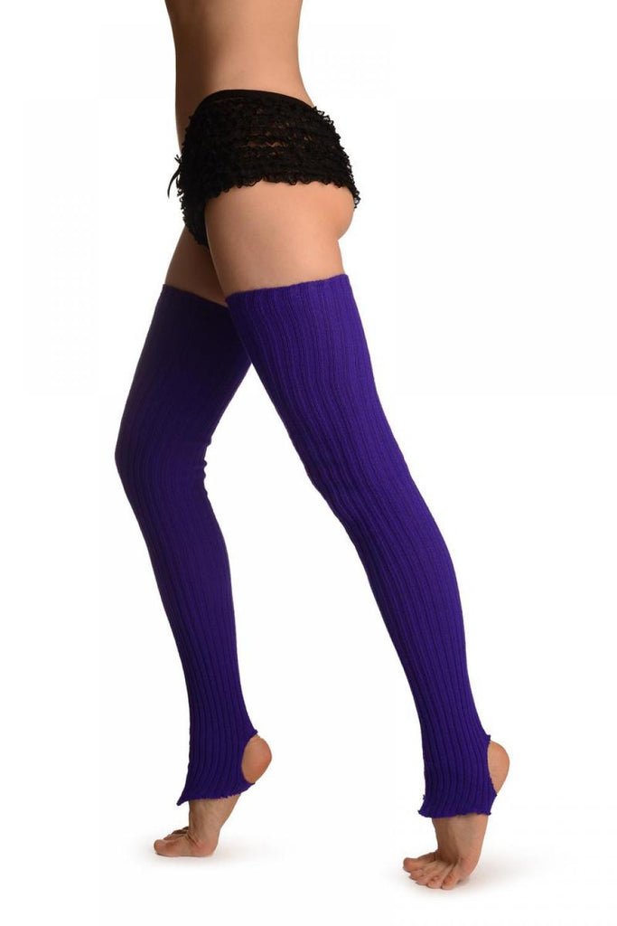 liss kiss Violet Purple Stirrup Dance/Ballet Leg Warmers - Leg Warmers