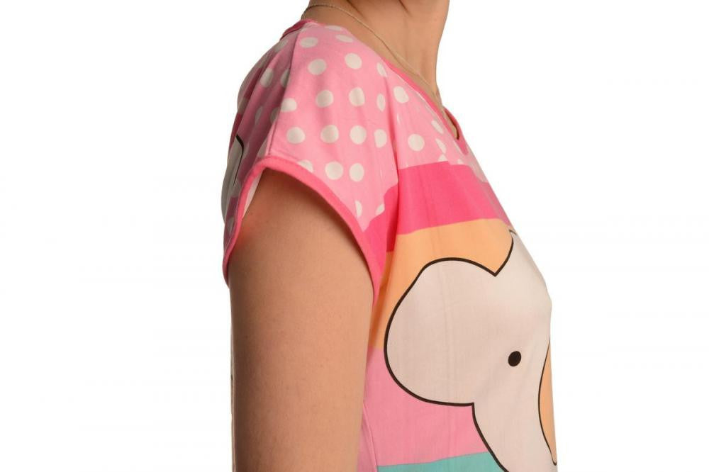 Liss Kiss Waving Bear On Lavender Pink Lightweight Dress - Dress