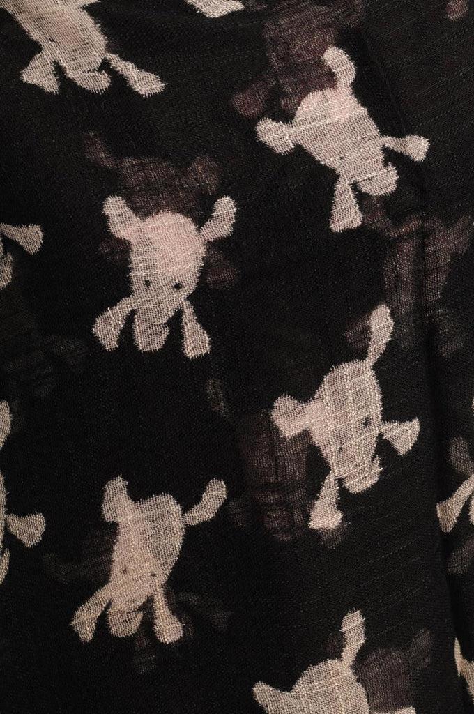 Liss Kiss White Crossbones On Black With Tassels - Scarf