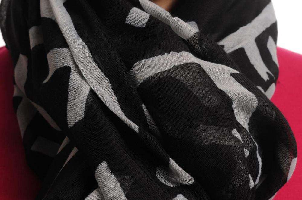 Liss Kiss White Crosses On Black Unisex Scarf & Beach Sarong - Scarf