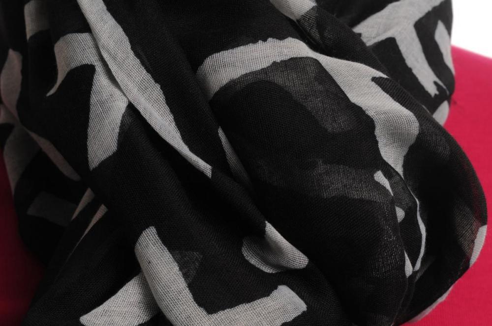 Liss Kiss White Crosses On Black Unisex Scarf & Beach Sarong - Scarf
