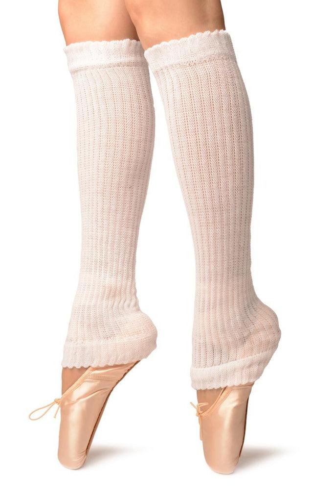 Liss Kiss White Double Rib Stitch Dance/Ballet Leg Warmers - Leg Warmers