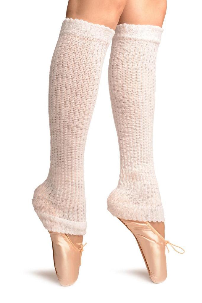 Liss Kiss White Double Rib Stitch Dance/Ballet Leg Warmers - Leg Warmers