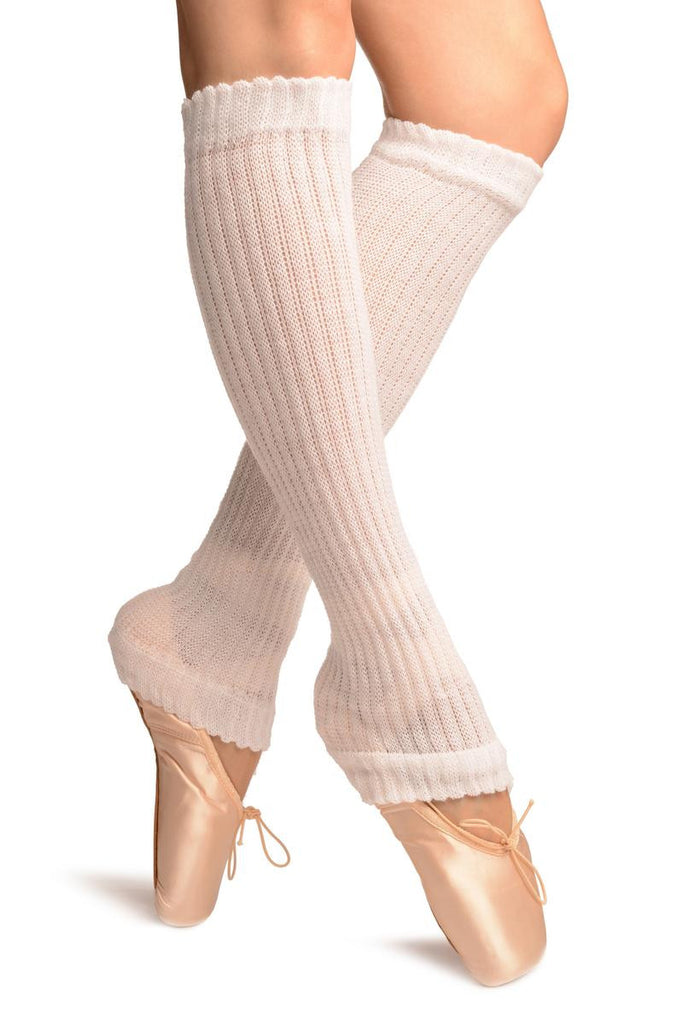 liss kiss White Double Rib Stitch Dance/Ballet Leg Warmers - Leg Warmers
