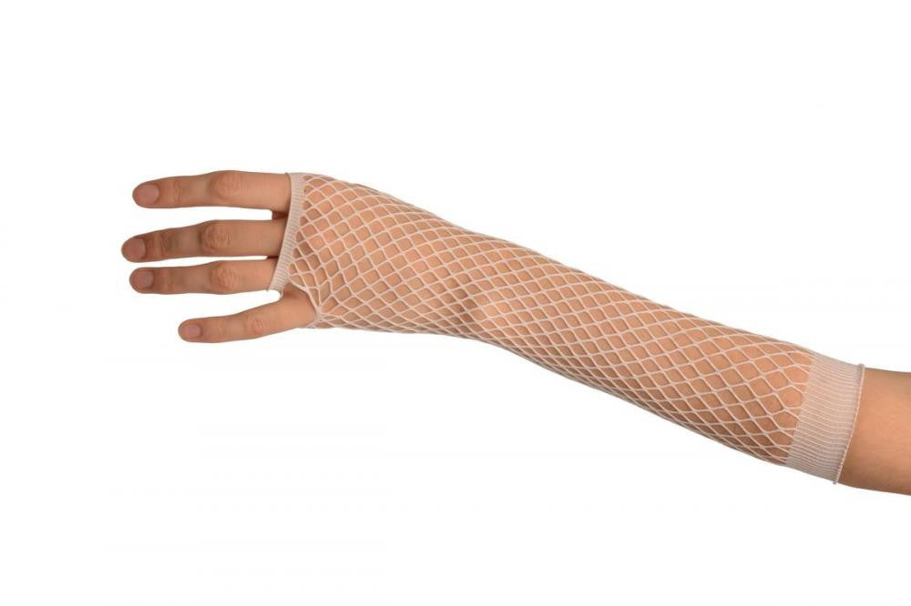 Liss Kiss White Fishnet Fingerless Party Gloves - Gloves
