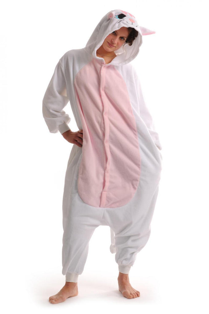 Liss Kiss White Kitty - Unisex Onesies Fun Party Wear For Him Or Her - Jumpsuit