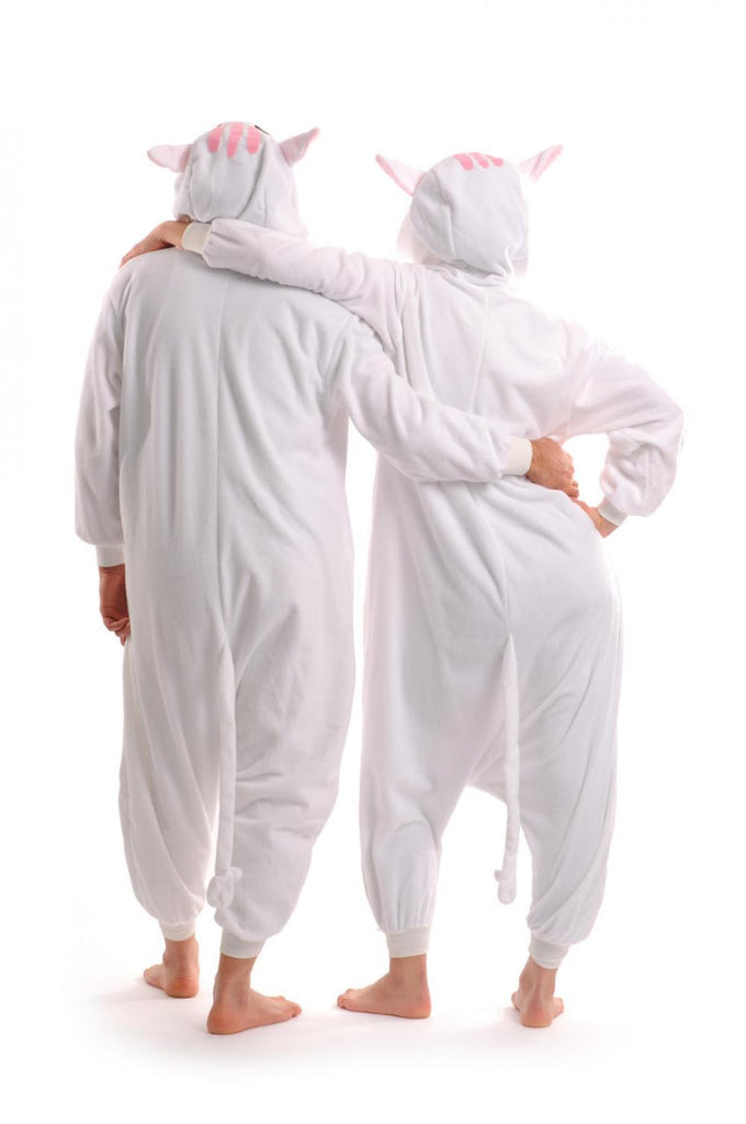 Liss Kiss White Kitty - Unisex Onesies Fun Party Wear For Him Or Her - Jumpsuit