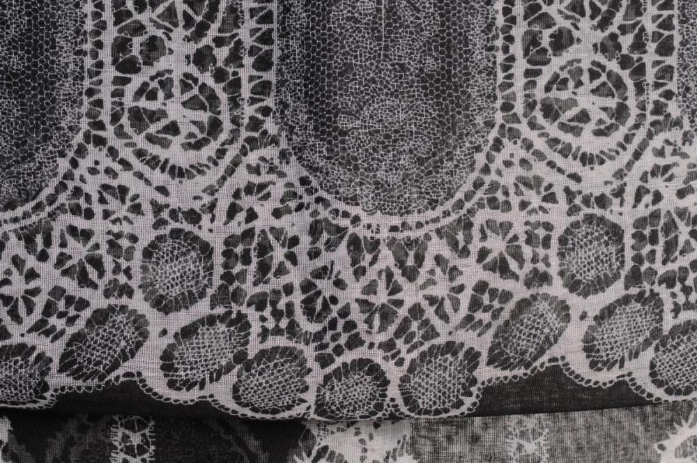 Liss Kiss White Lace On Black Unisex Scarf & Beach Sarong - Scarf