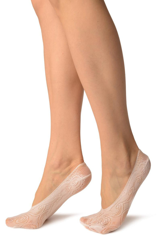 Liss Kiss White Peisleys Lace Footies - Footsies Socks