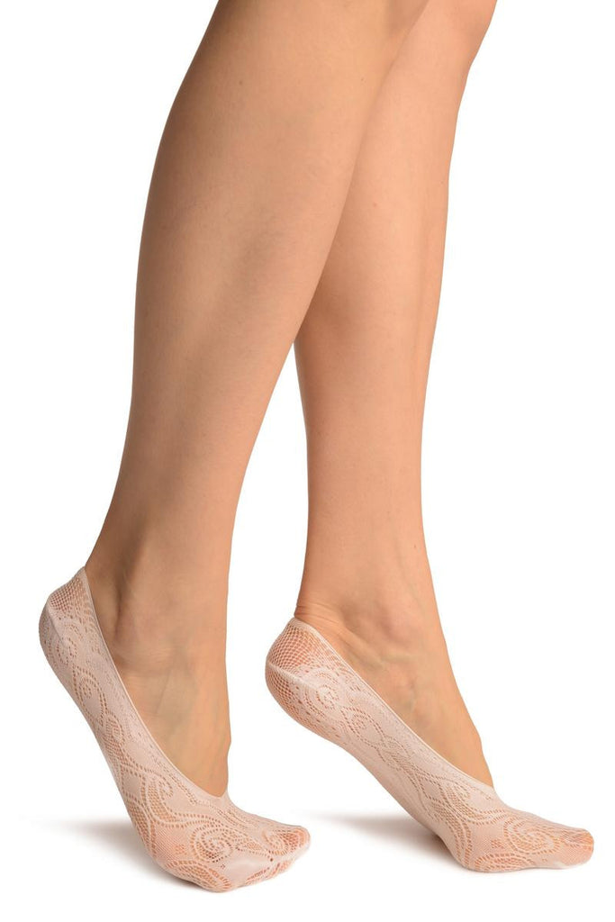 Liss Kiss White Peisleys Lace Footies - Footsies Socks