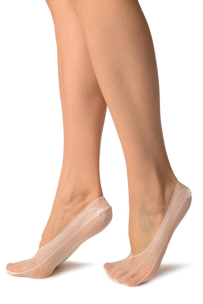 Liss Kiss White Pinstriped Mesh Footies - Footsies Socks