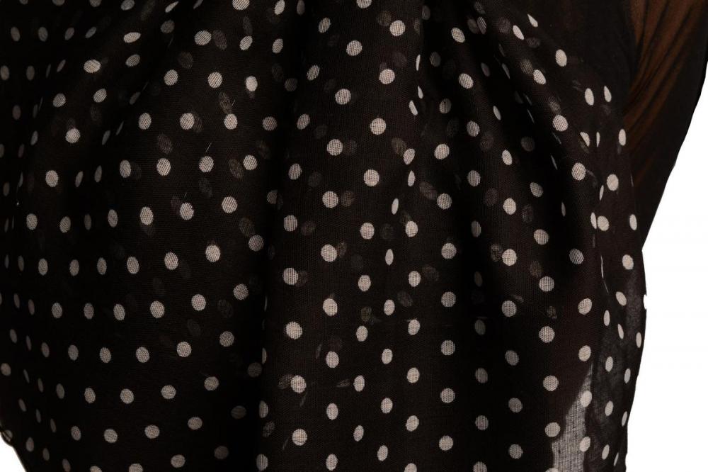Liss Kiss White Polka Dot On Black Unisex Scarf - Scarf