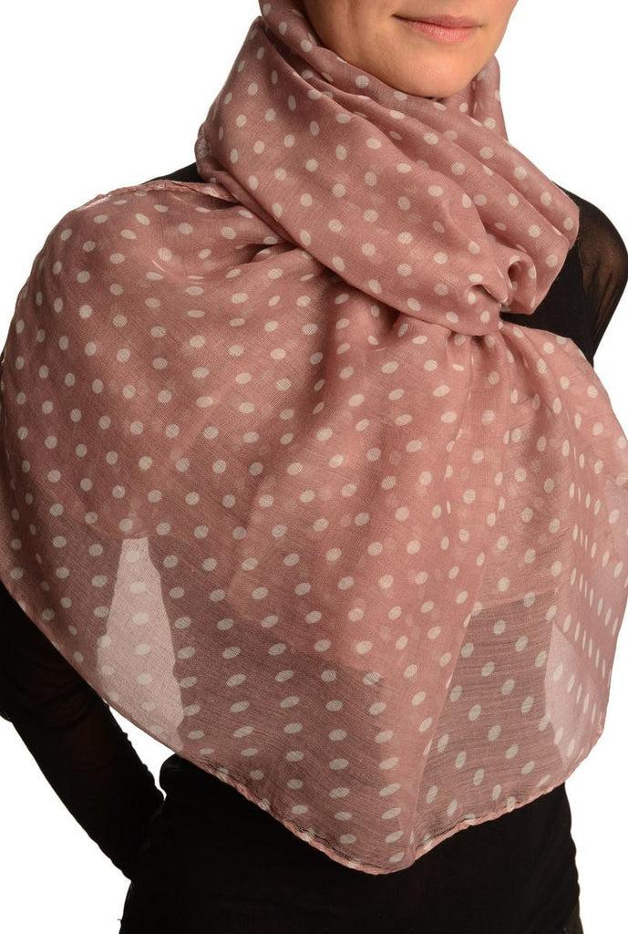 Liss Kiss White Polka Dot On Puce Pink Unisex Scarf - Scarf
