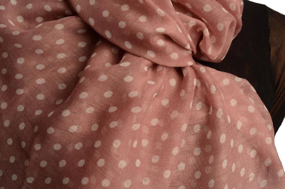 Liss Kiss White Polka Dot On Puce Pink Unisex Scarf - Scarf