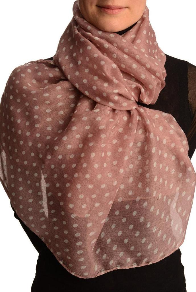 liss kiss White Polka Dot On Puce Pink Unisex Scarf - Scarf
