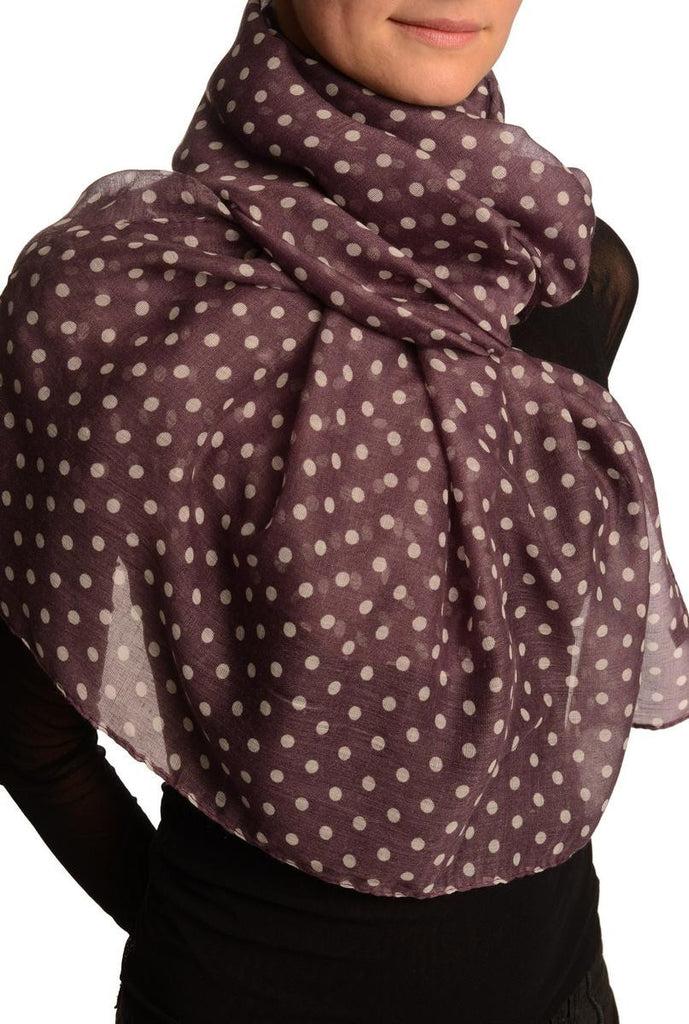 Liss Kiss White Polka Dot On Purple Unisex Scarf - Scarf