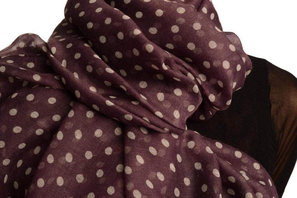 Liss Kiss White Polka Dot On Purple Unisex Scarf - Scarf