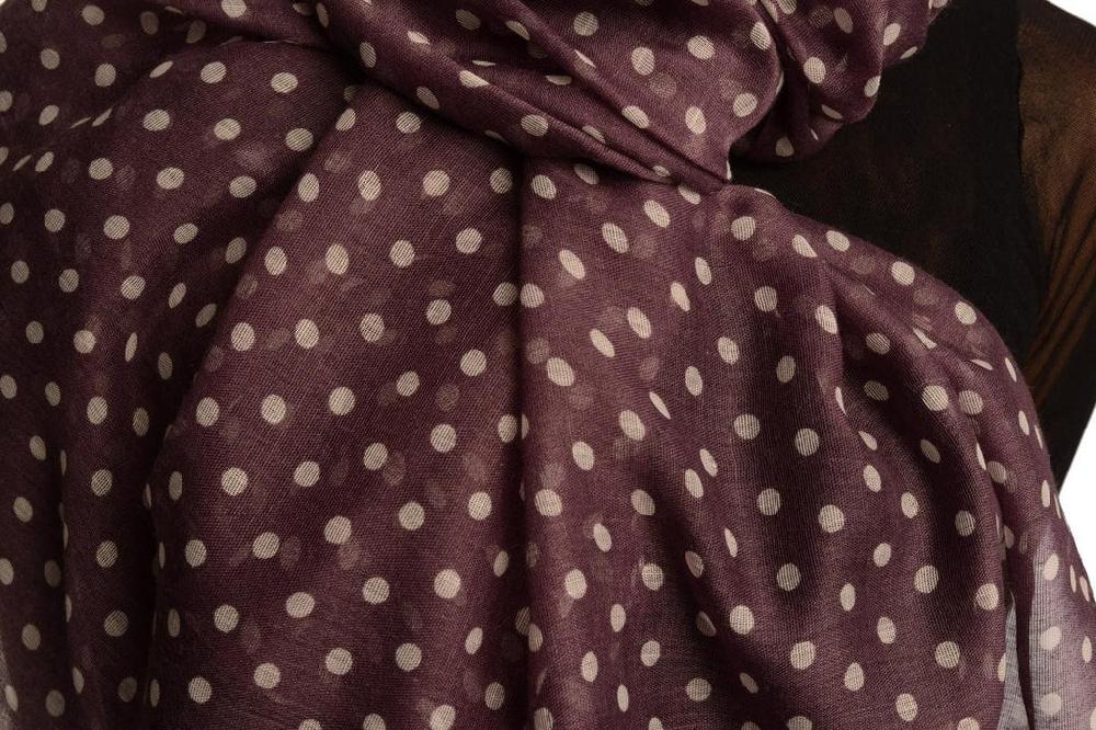 Liss Kiss White Polka Dot On Purple Unisex Scarf - Scarf