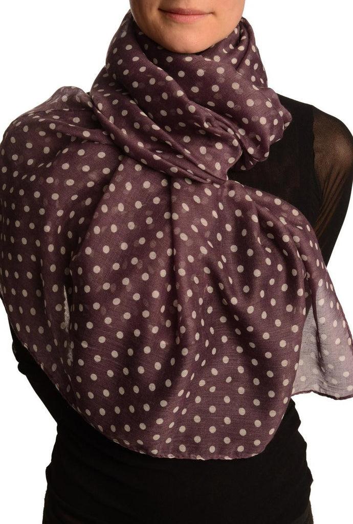 liss kiss White Polka Dot On Purple Unisex Scarf - Scarf