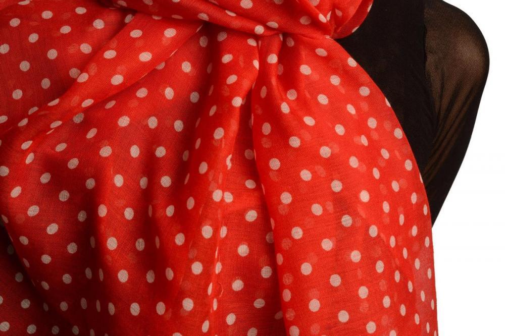 Liss Kiss White Polka Dot On Red Unisex Scarf - Scarf
