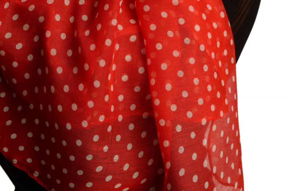Liss Kiss White Polka Dot On Red Unisex Scarf - Scarf