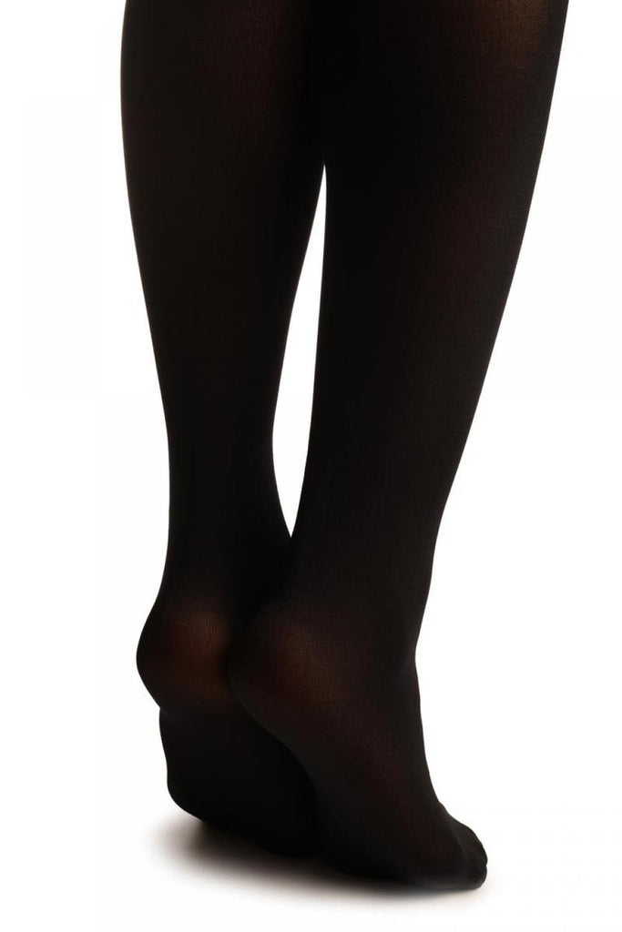 Liss Kiss White Printed Skull & Crossbones Seam On Black (Halloween) - Hold Ups
