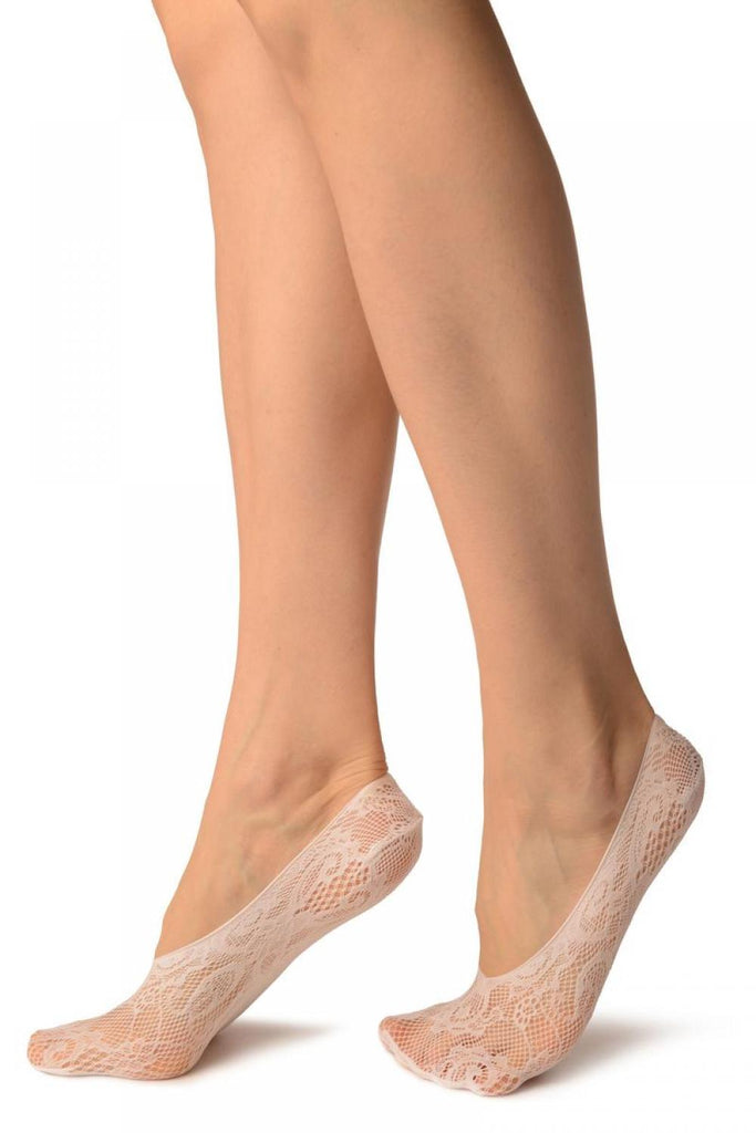Liss Kiss White Versailles Lace Footies - Footsies Socks