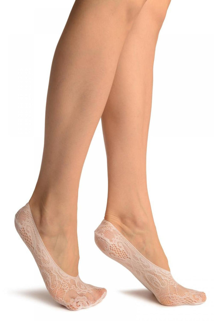 Liss Kiss White Versailles Lace Footies - Footsies Socks