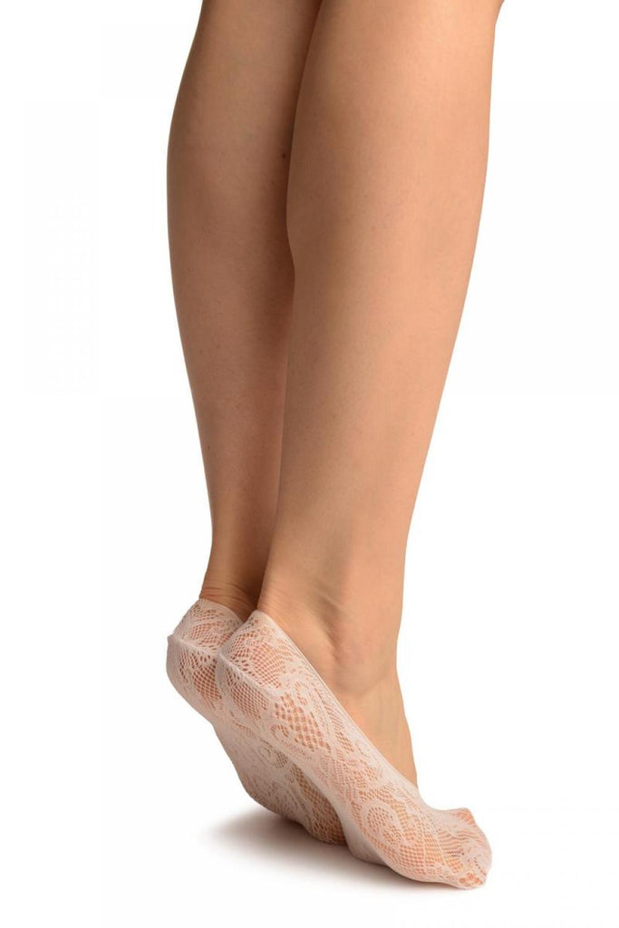 Liss Kiss White Versailles Lace Footies - Footsies Socks