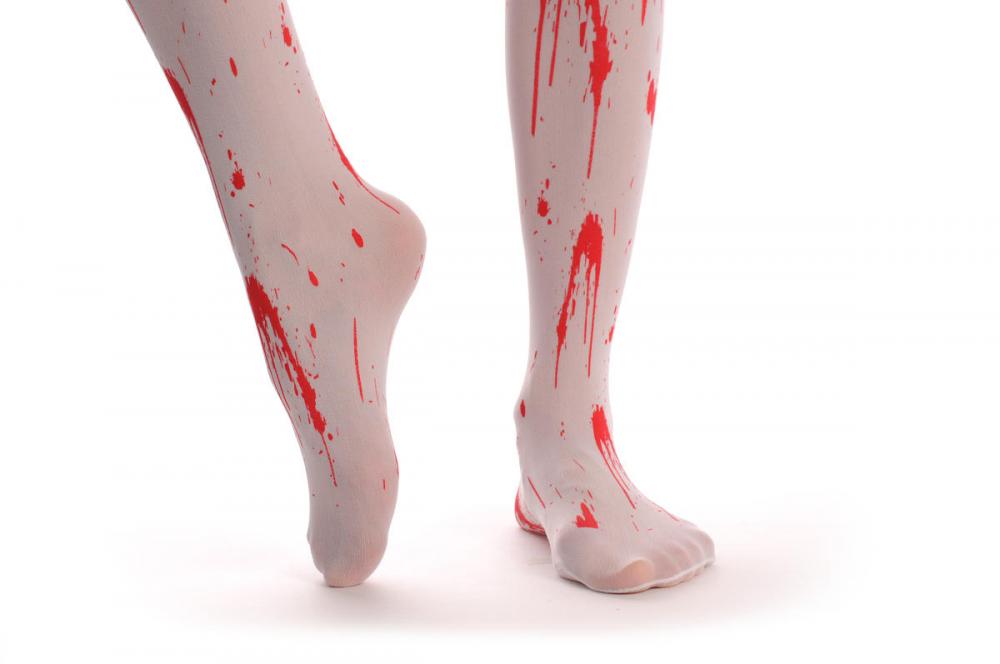 Liss Kiss White With Faux Blood Halloween Zombie - Hold Ups