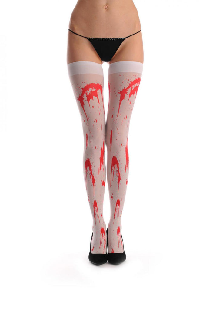 liss kiss White With Faux Blood Halloween Zombie - Hold Ups