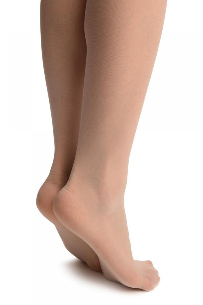 Liss Kiss White With Faux Wide Lace Suspender Garter - Tights