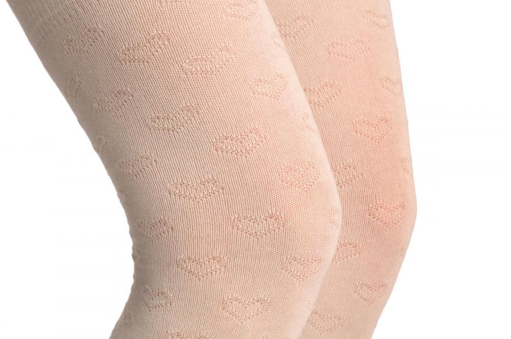 Liss Kiss White With Small Semi Transparent Hearts - Over The Knee Socks