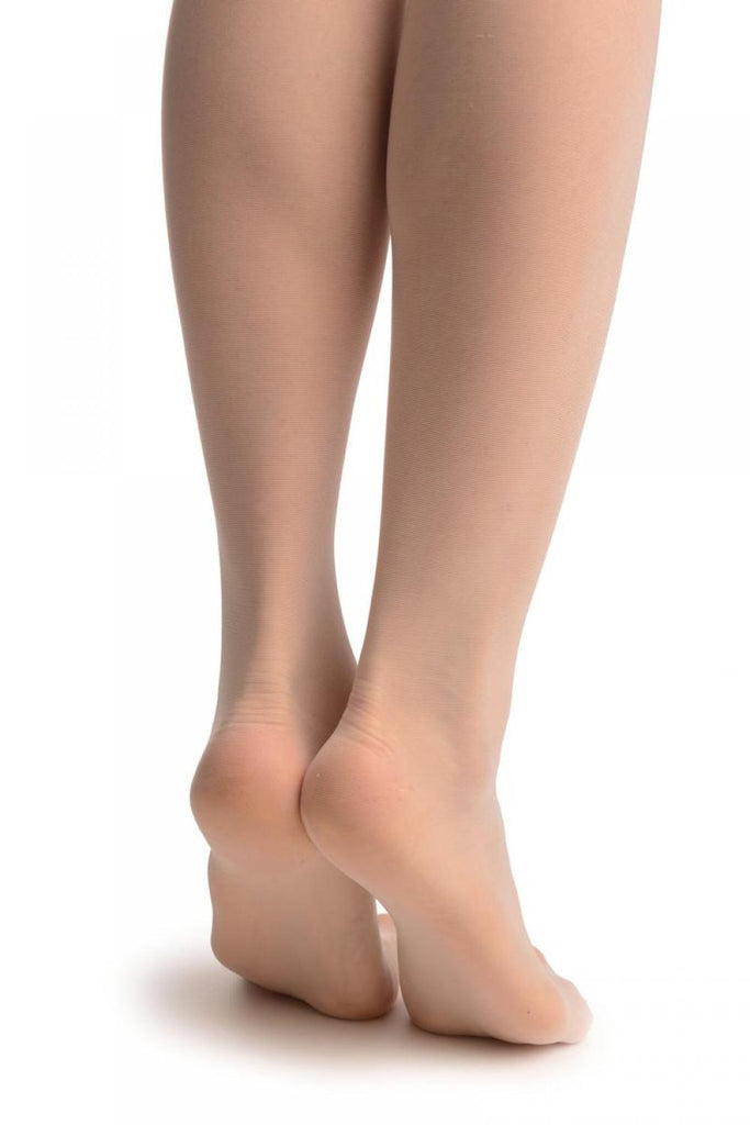 Liss Kiss White With Strong Floral Corset Shaping Tummy In Tights - Tights