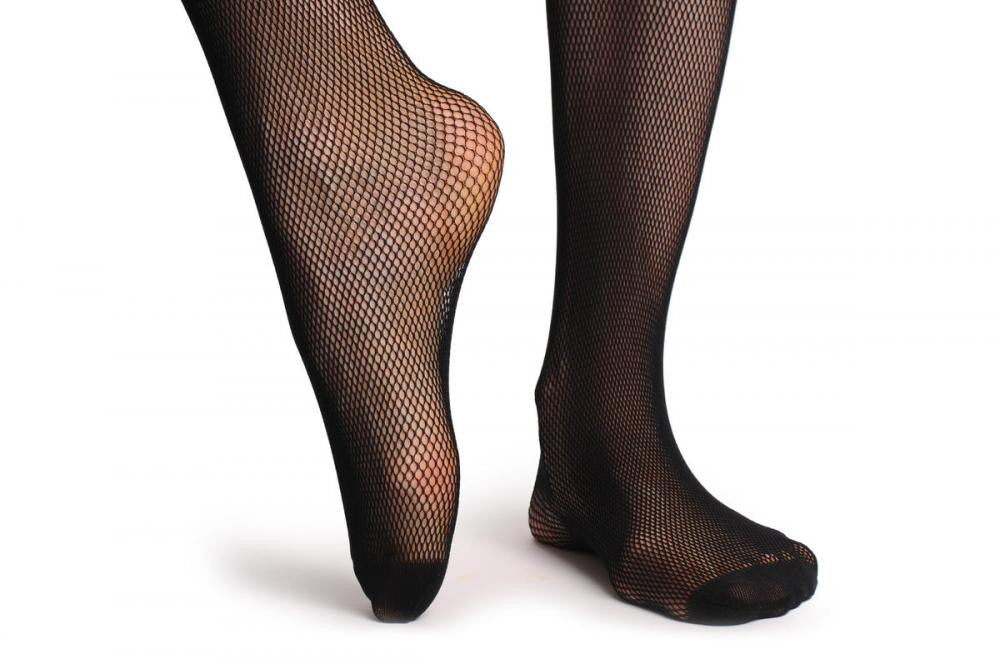 Liss Kiss Wide Lace Faux Stockings Fishnet With Suspender Belt - Tights