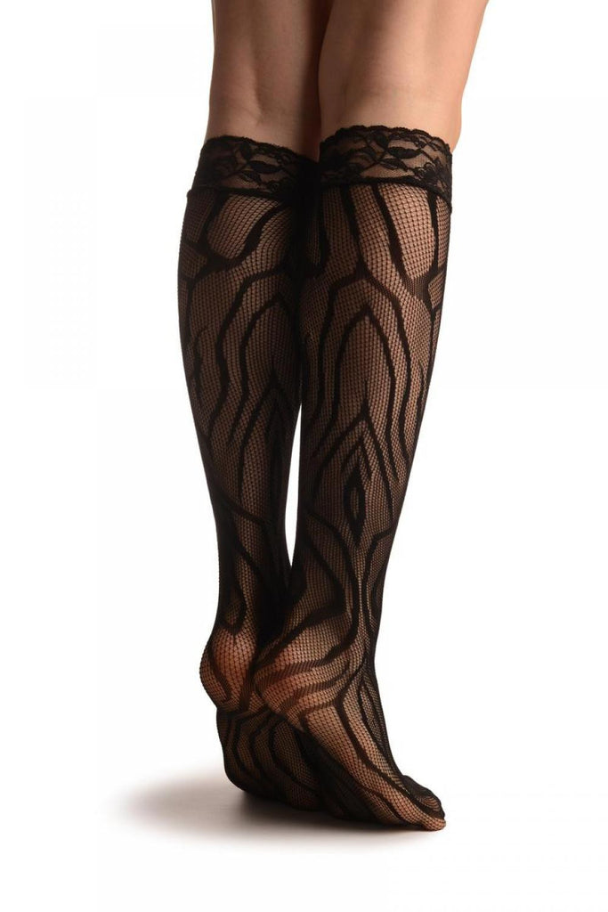 Liss Kiss Wild Tired Black Lace Knee High Socks - Socks