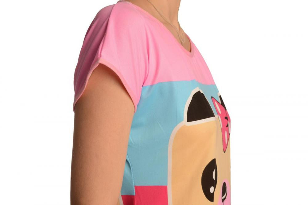 Liss Kiss Winking Bear On Lavender Pink Lightweight Dress - Dress