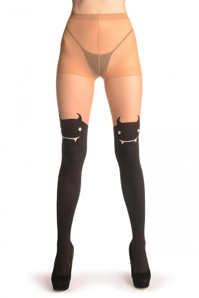 Liss Kiss Woven Smiling Devil With Tail (Halloween) - Tights